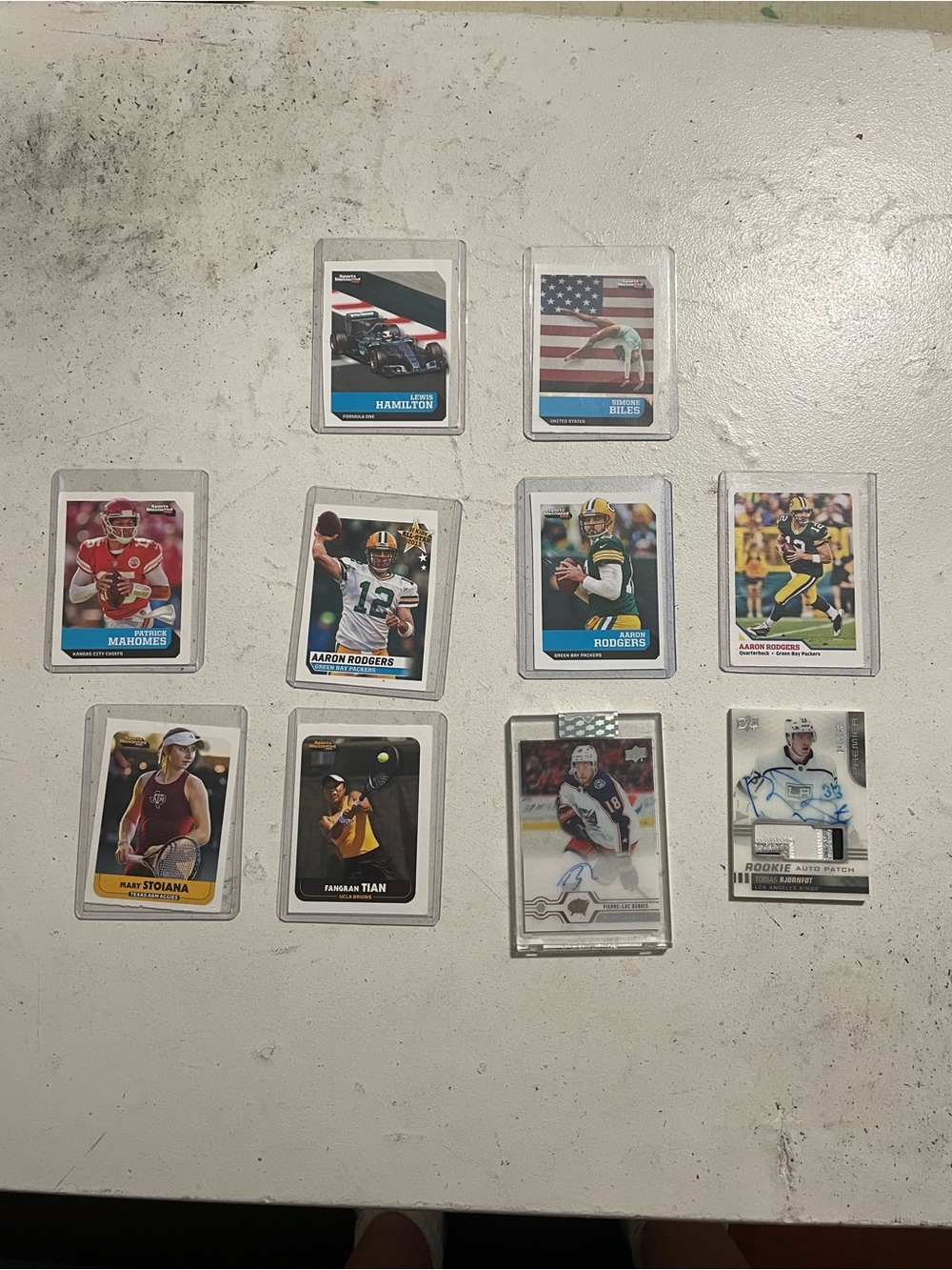 Mixed Sports Trading Card Lot in Blue Sleeves - Assorted Players